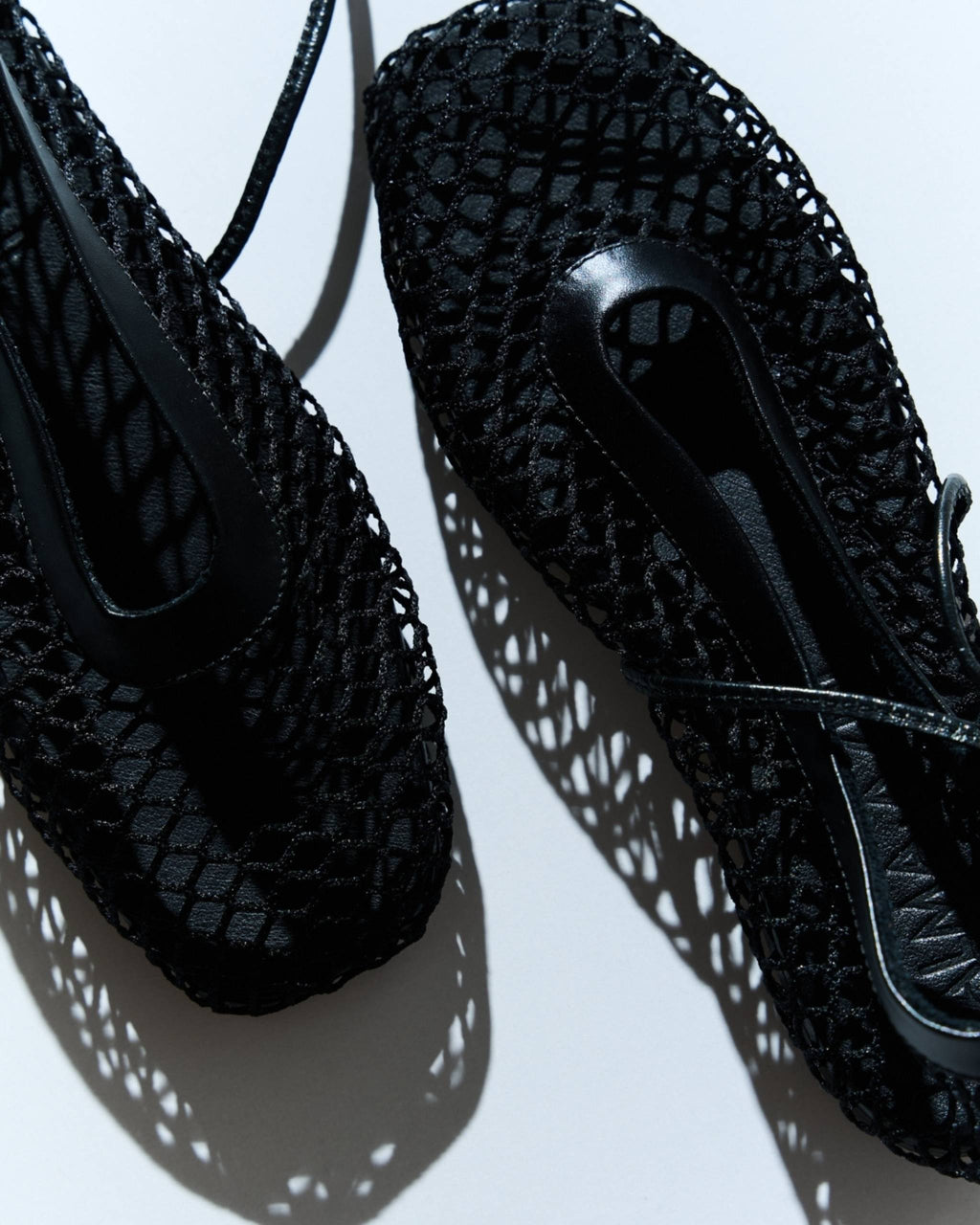 Bailarinas Mesh cuero negro
