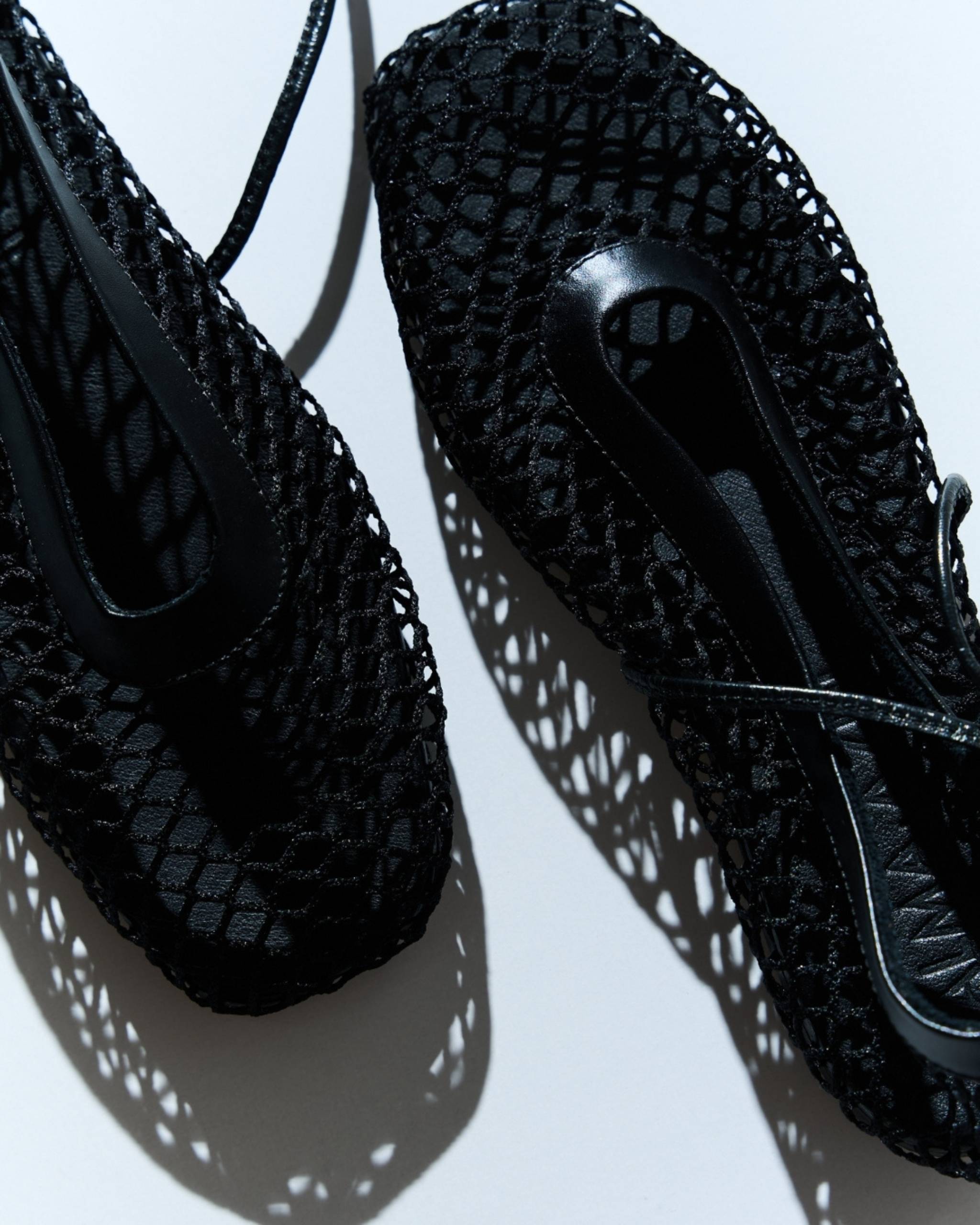 Bailarinas Mesh cuero negro