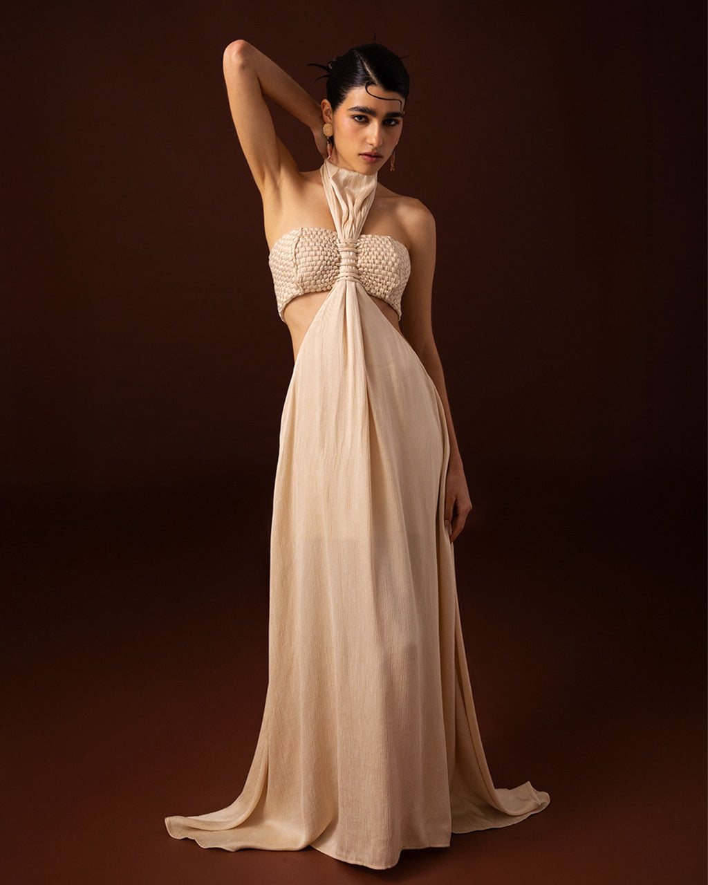 Vestido largo tierra alta Beige