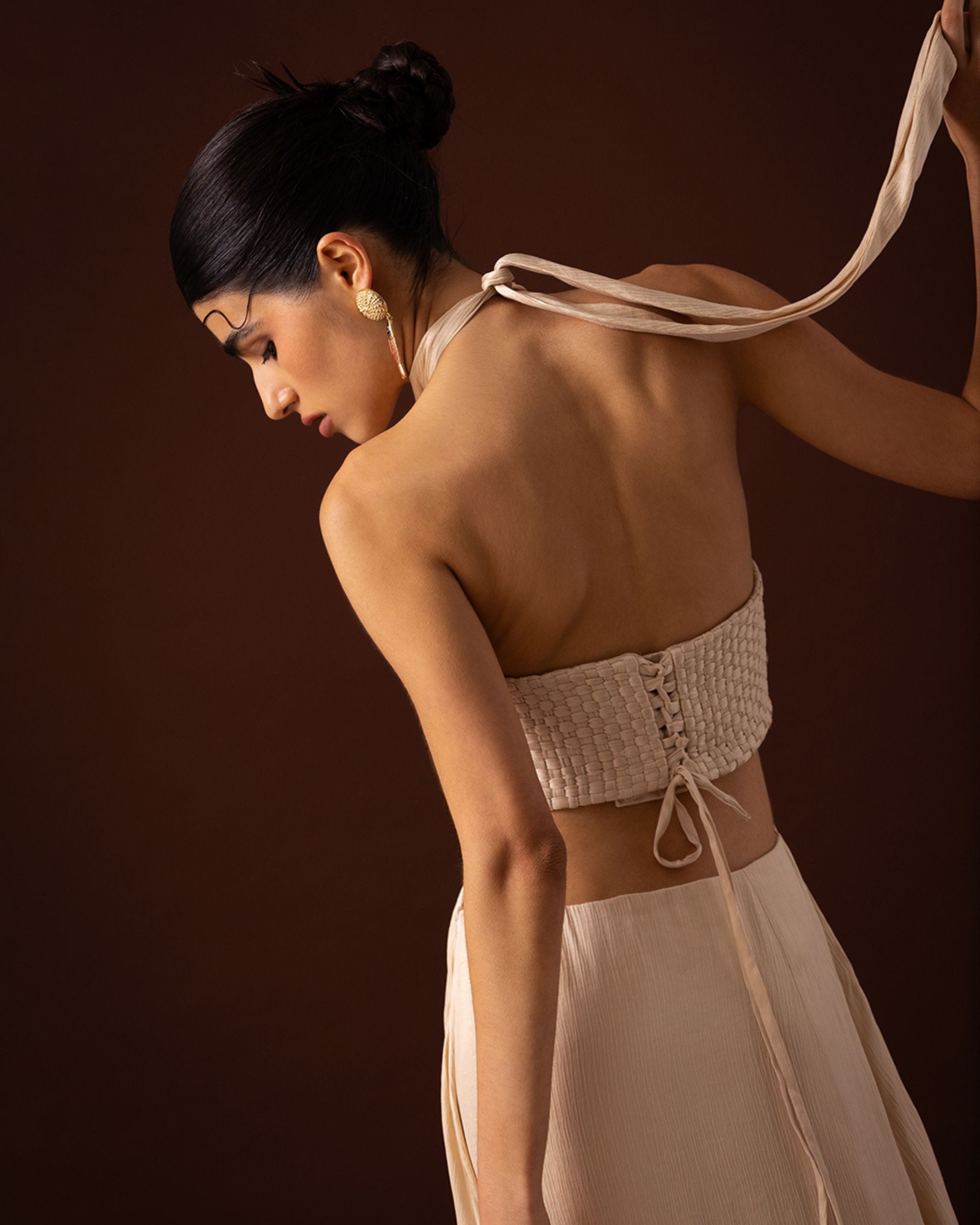 Vestido largo tierra alta Beige