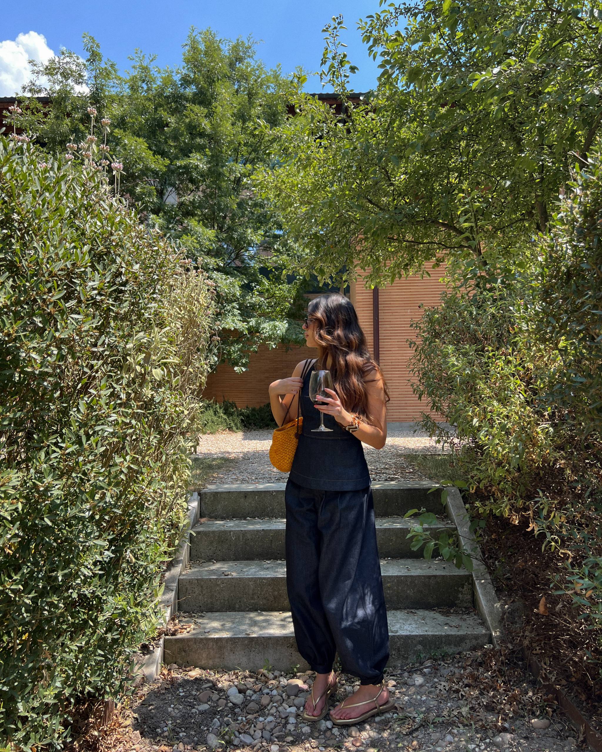 Top Denim Halter Peplum
