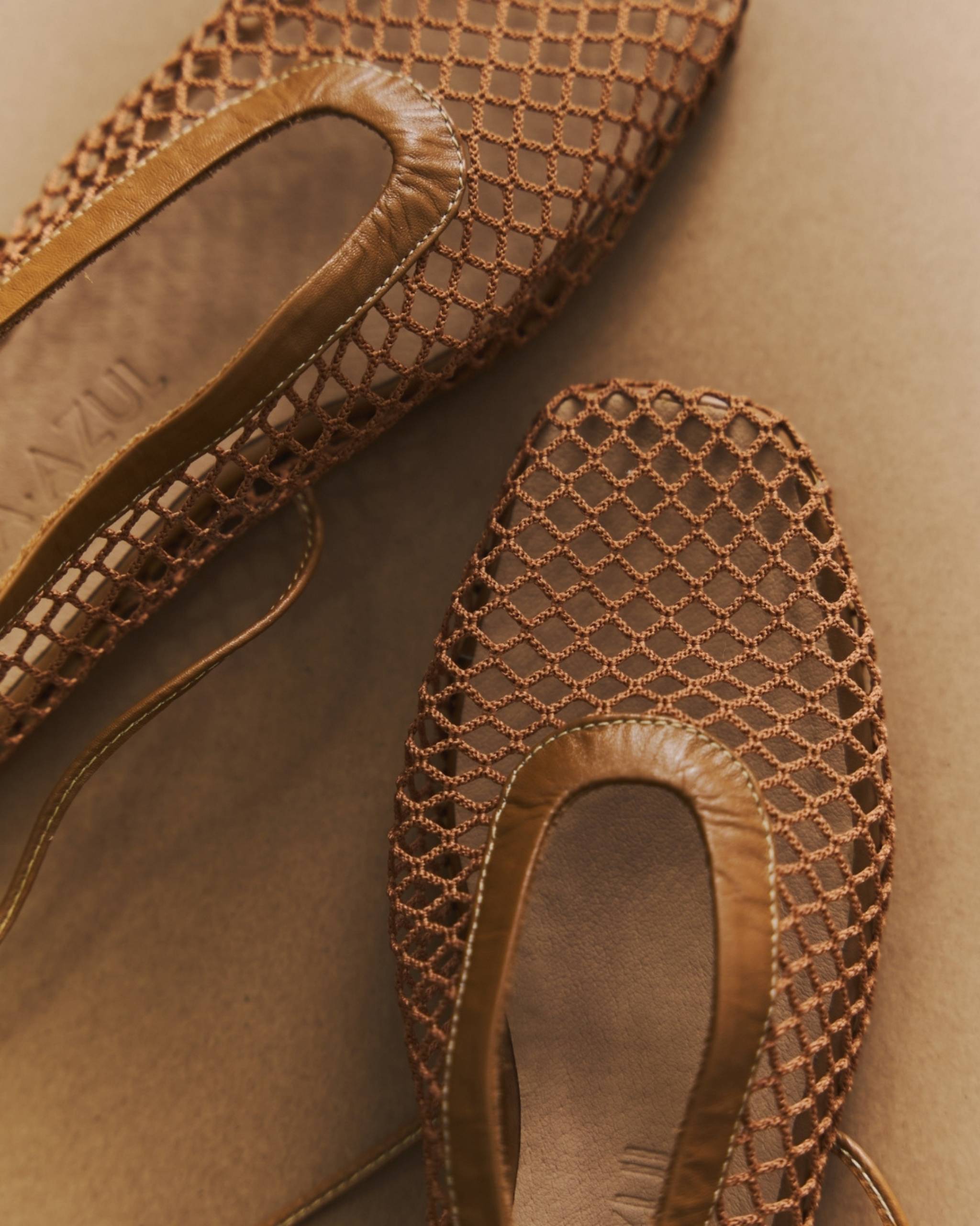 Bailarinas Mesh cuero miel