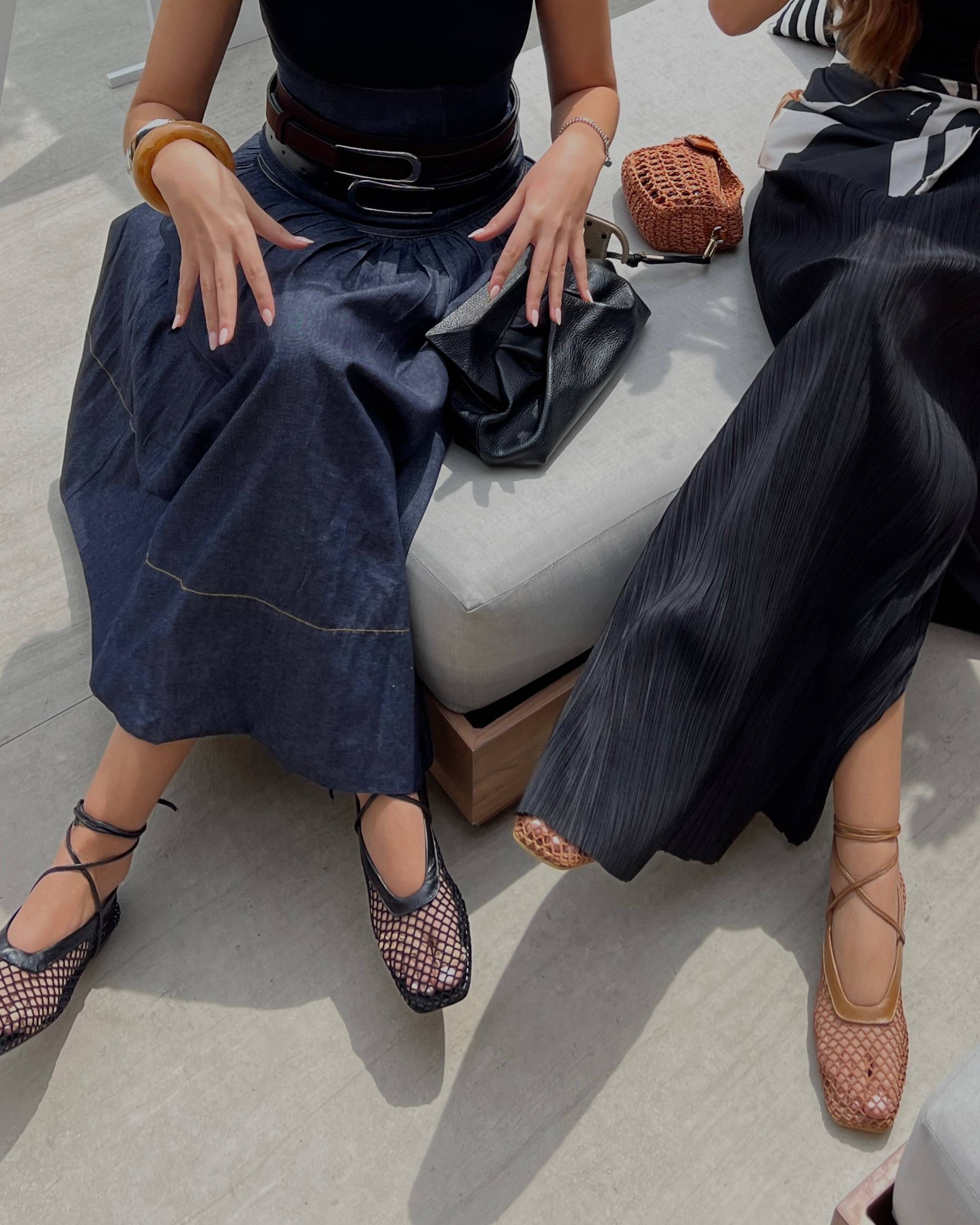 Bailarinas Mesh cuero negro