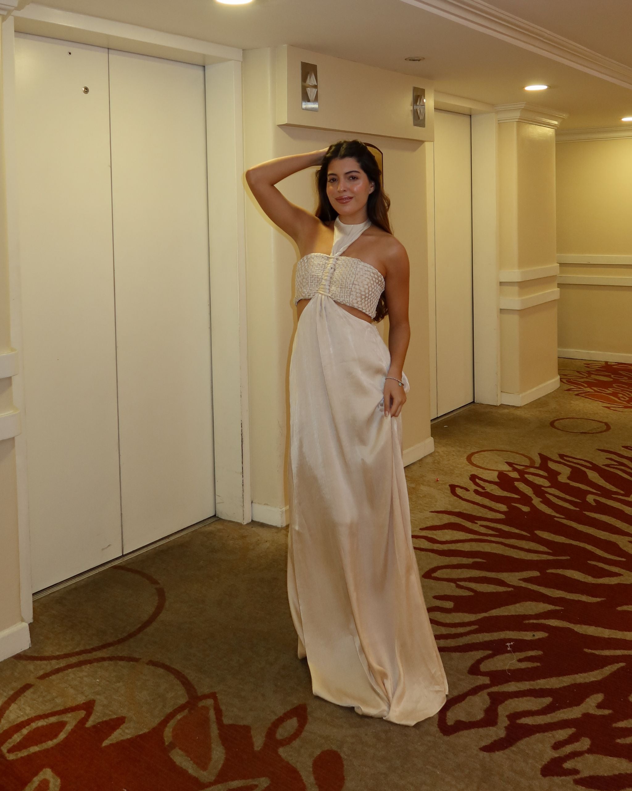 Vestido largo tierra alta Beige