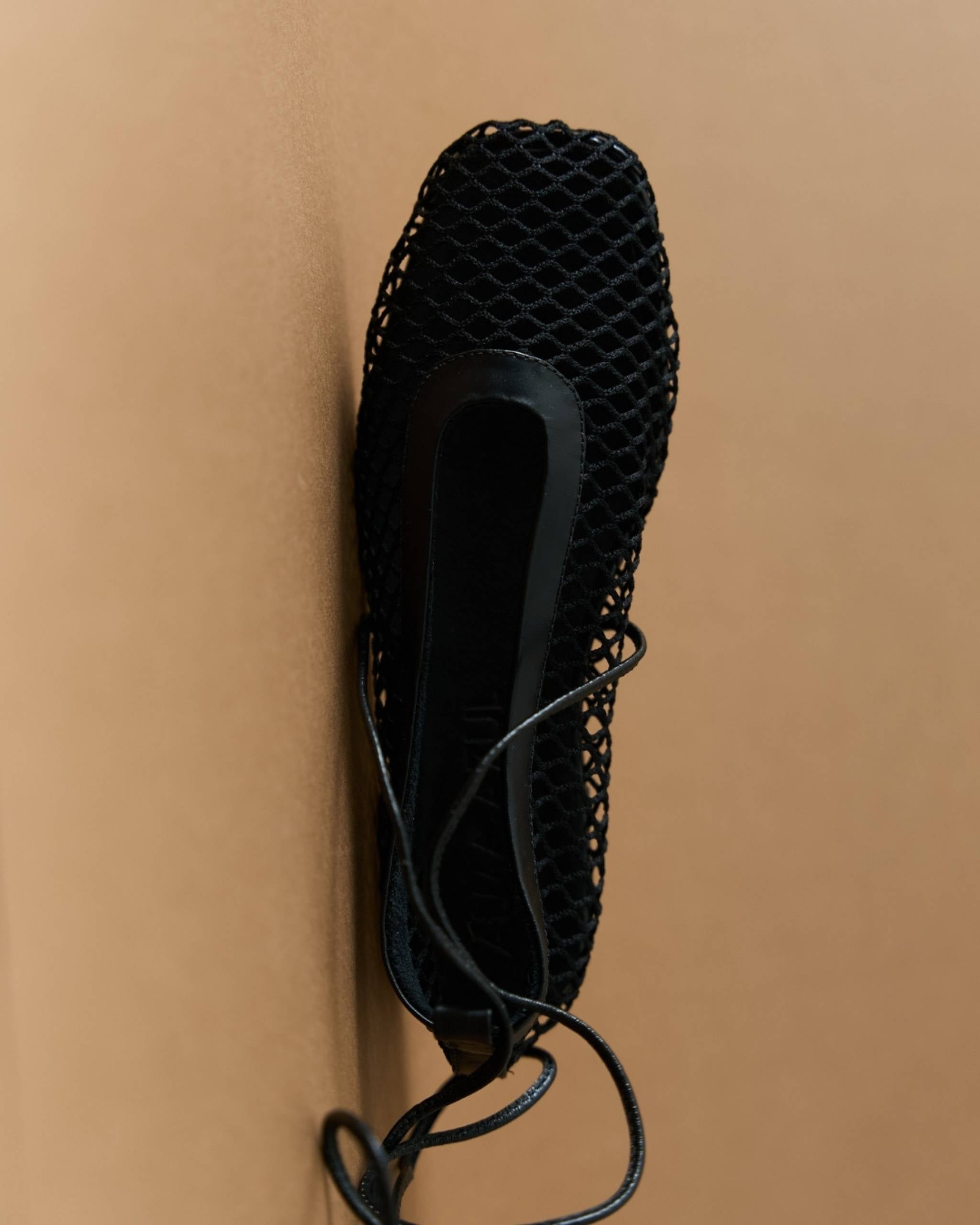 Bailarinas Mesh cuero negro