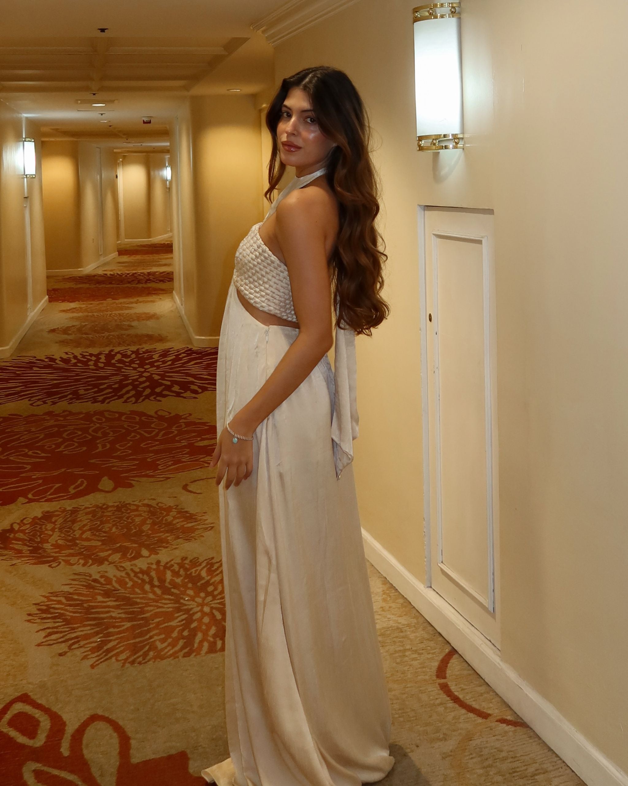 Vestido largo tierra alta Beige