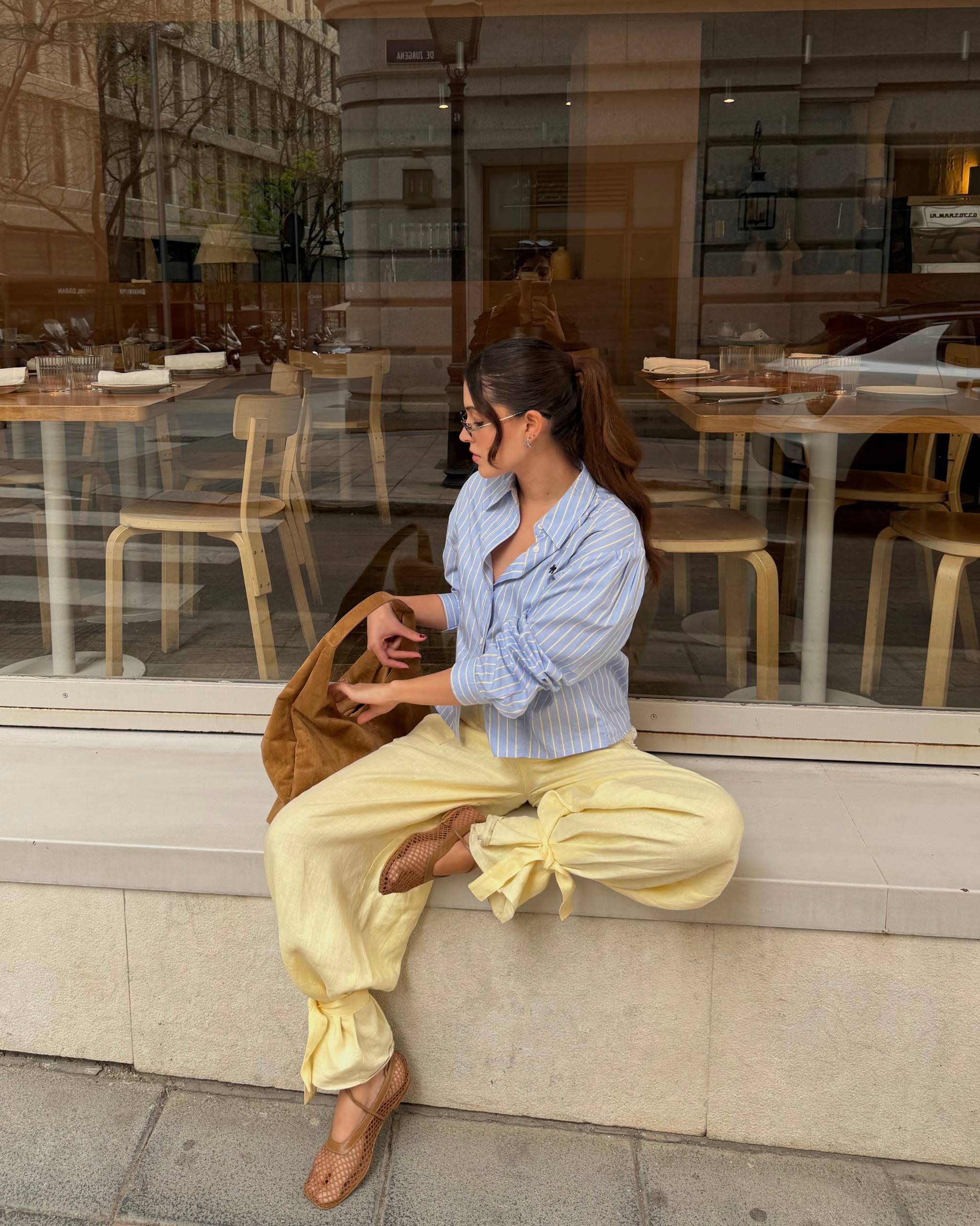 Bailarinas Mesh cuero miel