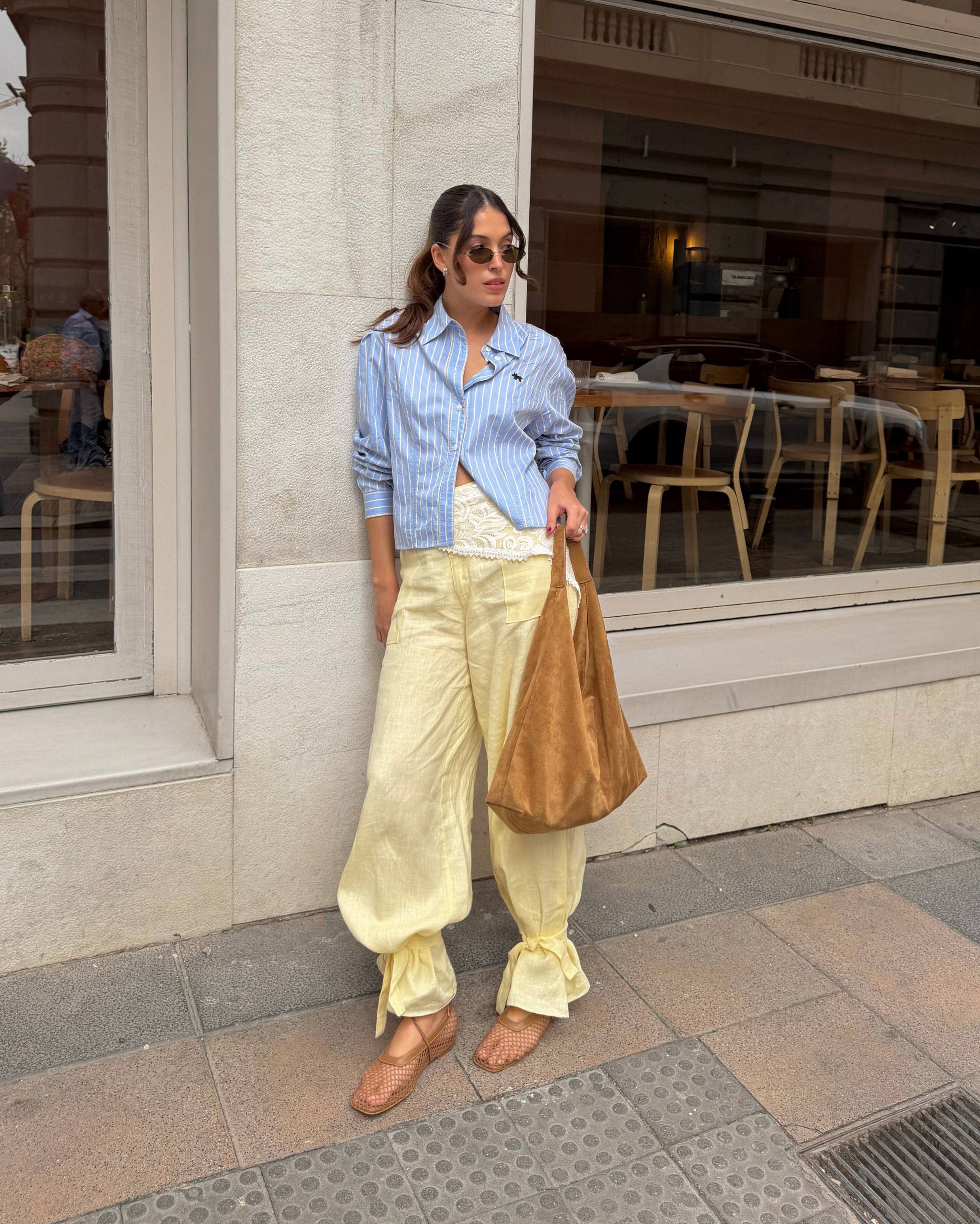 Bailarinas Mesh cuero miel